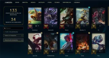 Conta ouro 2 com 21 skins e 34 champs