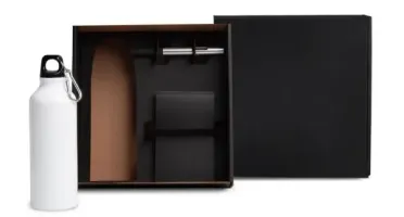 Kit Executivo com Squeeze, Caneta e Bloco