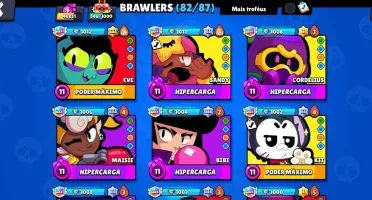 46K Troféus 83/87 Brawlers - TODOS nivel 9+ - 97 skins