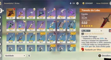 CONTA AR 45 AYAKA+ARMA DO PASSE DILUC+TUMULO