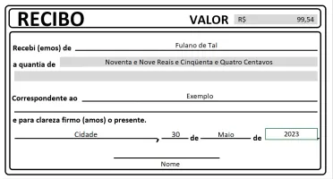 Gerador de Recibo Simples para Excel (XLS)