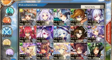 [Nutaku] Kamihime: Rank 1, 24 SSR Kamis, Kirin, 27700 NG...