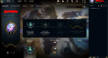 Conta LOL Platina 1 MMR Alto Ezreal Pulsefire 46 Champ