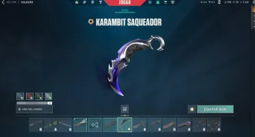 Conta valorant com faca nova, faca karambit saqueadora