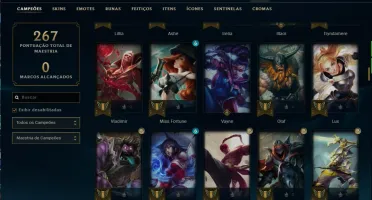 Conta Lol level 139,5 Skins Lendárias Gold4, MMrGOLD