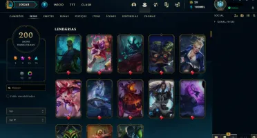 Conta de League of Legends c/200 skins + Valorant (c/ skins)