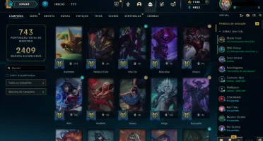 CONTA ESMERALDA 4 lvl 781+ todos os campeões + 161 skins