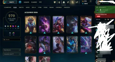 conta lol com todos os campeos e 270 skins