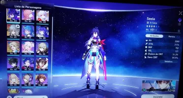 Conta Honkai Star Rail - Seele C2, Clara C1, Yanqing e Armas