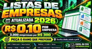 Lista de Empresas com CNPJ, Telefones e E-mails |
