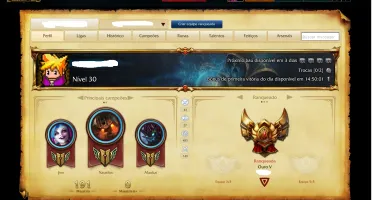 Conta LOL gold 5, 98 champs, 6 pg de runas 75 skins