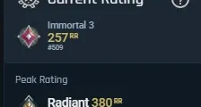 Conta ex radiante atualmente imortal 3 250 pontos