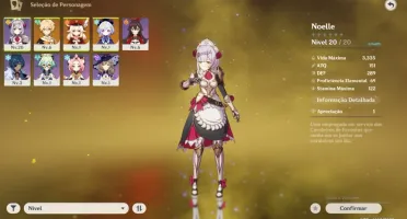 Genshin Impact - Conta AR10, Klee + Qiqi + 3 Personagens 4⭐️