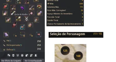 Mística lvl62 250/253/310 - 16k de Permuta - Bússola e Mapa