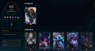 Conta League Of Legends - 90 Skins - Unranked - Entrega Auto