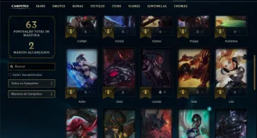 Conta platina 2 BARATA com 5 skins e 44 champs