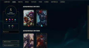 Conta platina 2 BARATA com 5 skins e 44 champs