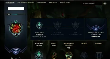 Conta platina 2 BARATA com 5 skins e 44 champs