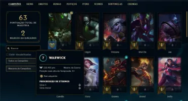 Conta platina 2 BARATA com 5 skins e 44 champs