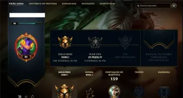 Conta ouro 1 com 65 champs, 37 skins com uma Prestigio