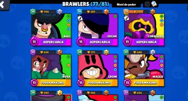 Conta Braw Star 77 Brawlers