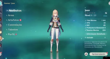 GENSHIN IMPACT level 44 com 52 resinas frágeis