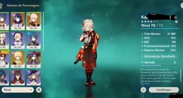 GENSHIN IMPACT level 44 com 52 resinas frágeis
