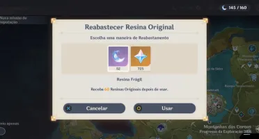 GENSHIN IMPACT level 44 com 52 resinas frágeis