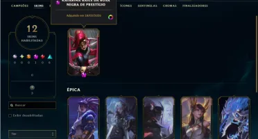 Bronze 3 com 21 Champs e 12 Skins +1 Prestigio da Katarina