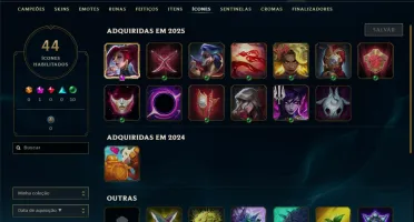 Bronze 3 com 21 Champs e 12 Skins +1 Prestigio da Katarina