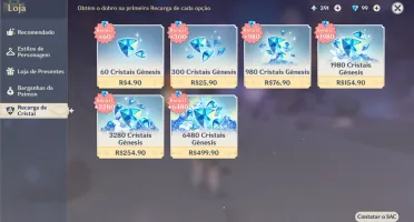 Conta Genshisn com 25 personagem 5* e muito mais