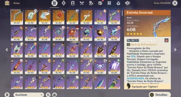 Conta Genshisn com 25 personagem 5* e muito mais