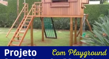 Projeto Casinha De Madeira Suspensa Com Playground Via Email