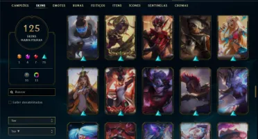 Ferro 1 com 91 Champs e 125 Skins + 4 Prestigios