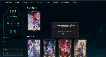Ferro 1 com 91 Champs e 125 Skins + 4 Prestigios