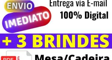 Projeto Mesa E Cadeira Dobrável De Bar Português + Brindes