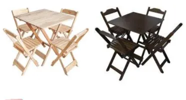 Projeto Mesa E Cadeira Dobrável De Bar Português + Brindes