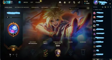 Conta platina 1 com Skins + conta do lol com Skins