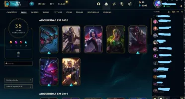 Conta platina 1 com Skins + conta do lol com Skins