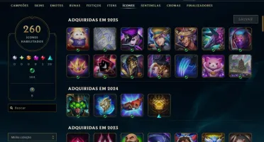 Conta do lol 2016, nv 589 skins
