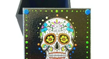 Caixinha Quadrada Caveira Mexicana