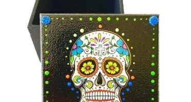 Caixinha Quadrada Caveira Mexicana