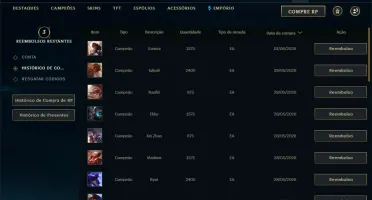 Unranked com 45 Champs e 3 Skins