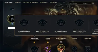 Unranked com 45 Champs e 3 Skins