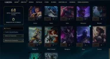 Unranked com 45 Champs e 3 Skins