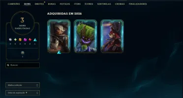 Unranked com 45 Champs e 3 Skins