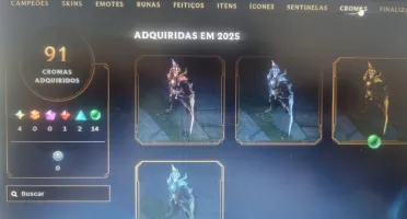 Vendo conta lol lvl 483 ex emerald 695 skins