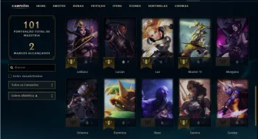 Conta de lol platina 1 com mmr de diamante