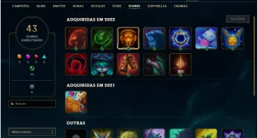 Conta ouro 4 com 44 Champs e 10 Skins