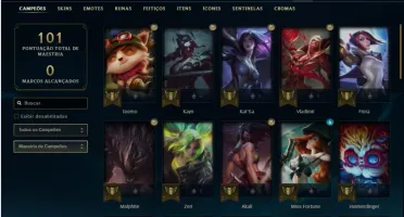 Conta ouro 4 com 44 Champs e 10 Skins